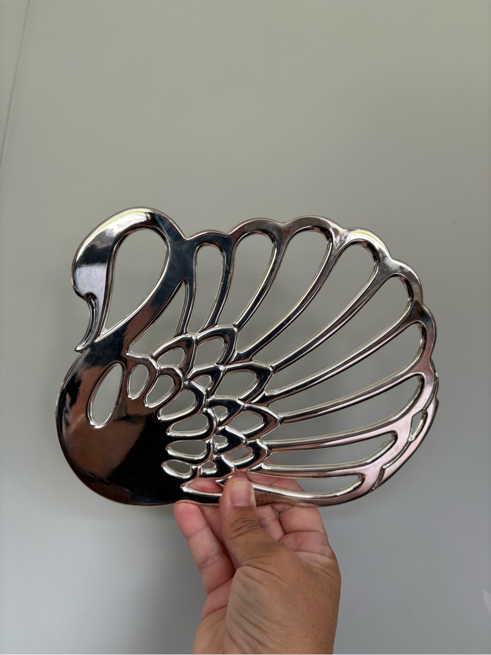 Vintage Elegance Silver Plated Swan Trivet Table Decor